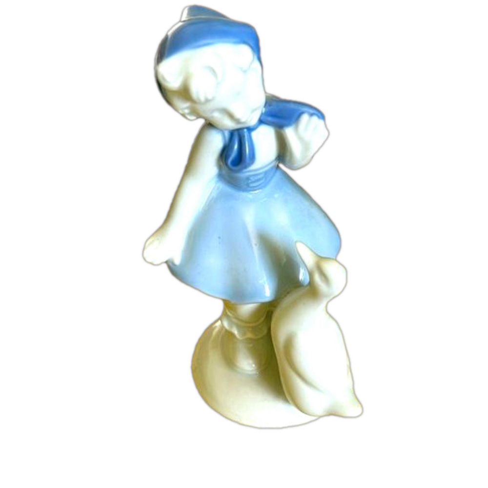 Gerold Porzellan Girl and Duck Porcelain Made in Germany